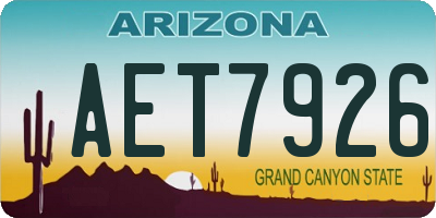 AZ license plate AET7926
