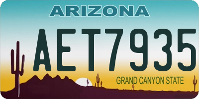 AZ license plate AET7935