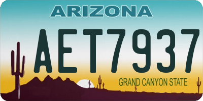 AZ license plate AET7937