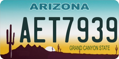 AZ license plate AET7939