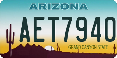 AZ license plate AET7940