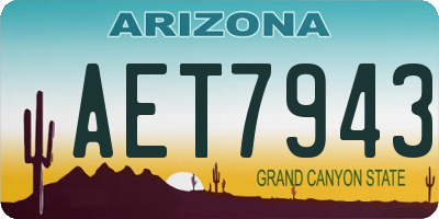 AZ license plate AET7943