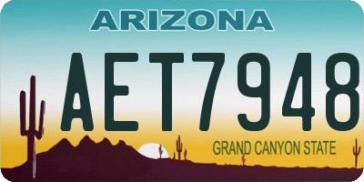 AZ license plate AET7948