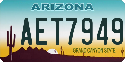 AZ license plate AET7949