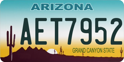 AZ license plate AET7952