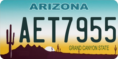 AZ license plate AET7955