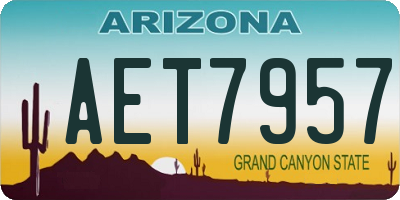 AZ license plate AET7957