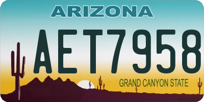 AZ license plate AET7958