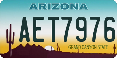 AZ license plate AET7976