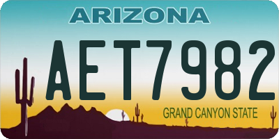 AZ license plate AET7982
