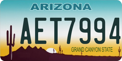 AZ license plate AET7994