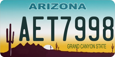 AZ license plate AET7998