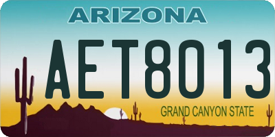AZ license plate AET8013