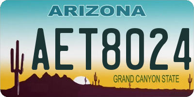AZ license plate AET8024