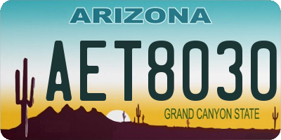 AZ license plate AET8030