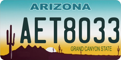 AZ license plate AET8033