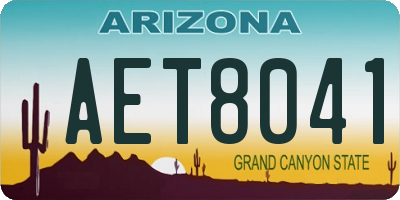 AZ license plate AET8041