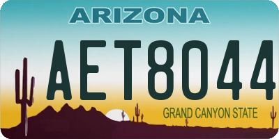 AZ license plate AET8044