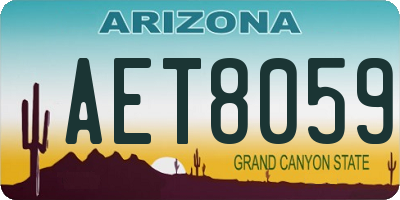 AZ license plate AET8059
