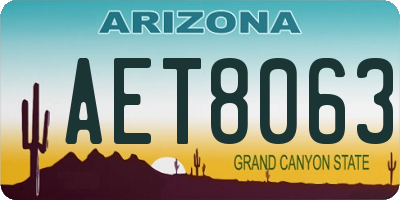 AZ license plate AET8063