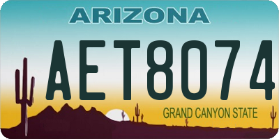 AZ license plate AET8074