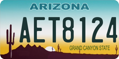 AZ license plate AET8124