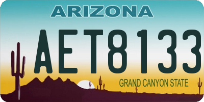 AZ license plate AET8133