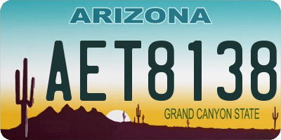 AZ license plate AET8138
