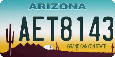 AZ license plate AET8143