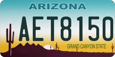 AZ license plate AET8150
