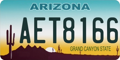 AZ license plate AET8166