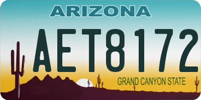 AZ license plate AET8172