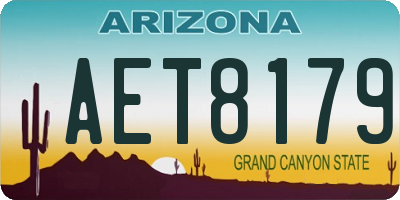 AZ license plate AET8179