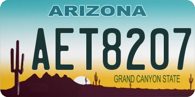 AZ license plate AET8207