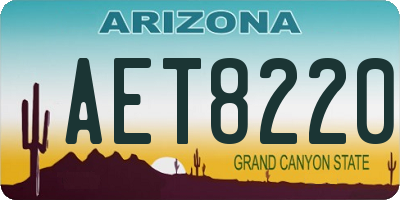AZ license plate AET8220