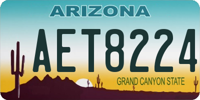 AZ license plate AET8224