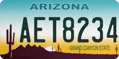 AZ license plate AET8234