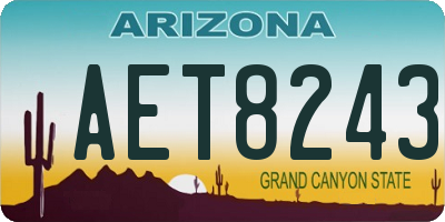 AZ license plate AET8243