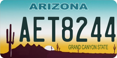 AZ license plate AET8244