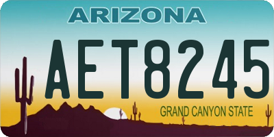 AZ license plate AET8245