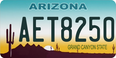 AZ license plate AET8250