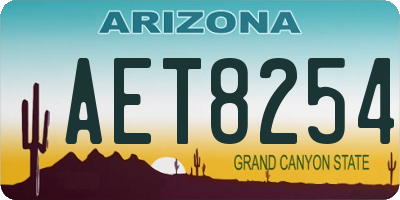 AZ license plate AET8254