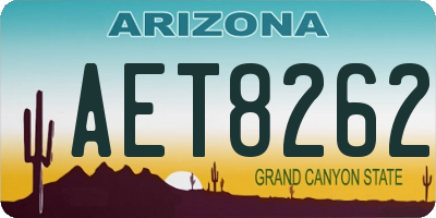AZ license plate AET8262
