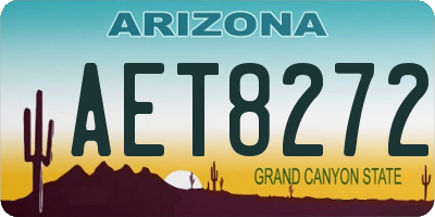 AZ license plate AET8272