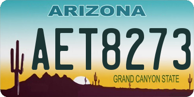 AZ license plate AET8273