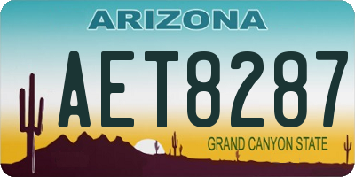 AZ license plate AET8287