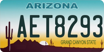 AZ license plate AET8293