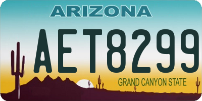 AZ license plate AET8299
