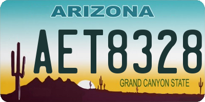 AZ license plate AET8328