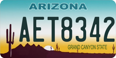AZ license plate AET8342